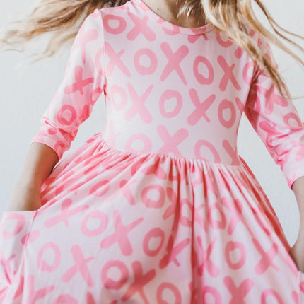 XOXO 3/4 Sleeve Pocket Twirl Dress