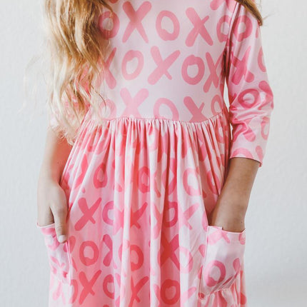 XOXO 3/4 Sleeve Pocket Twirl Dress