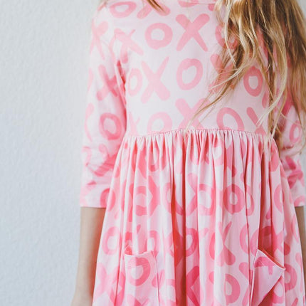XOXO 3/4 Sleeve Pocket Twirl Dress