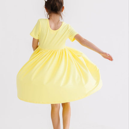 Yellow S/S Pocket Twirl Dress