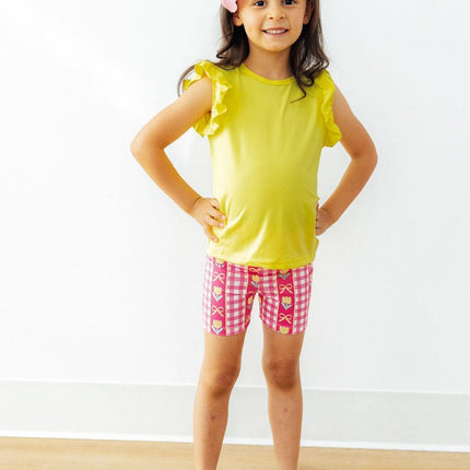 Yellow S/S Ruffle Tee