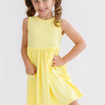 Yellow Tank Pocket Twirl Dress