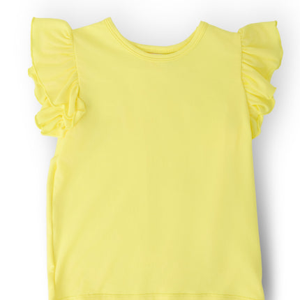 Yellow S/S Ruffle Tee