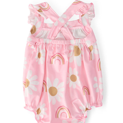 You are My Sunshine Ruffle Cross Back Romper