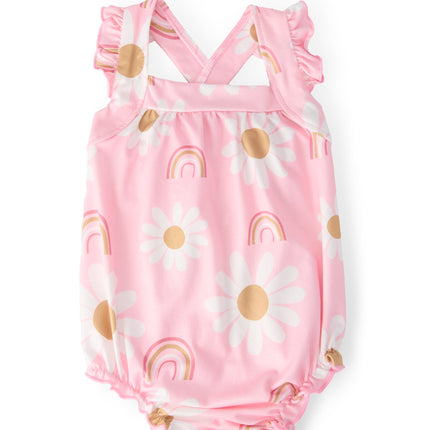 You are My Sunshine Ruffle Cross Back Romper