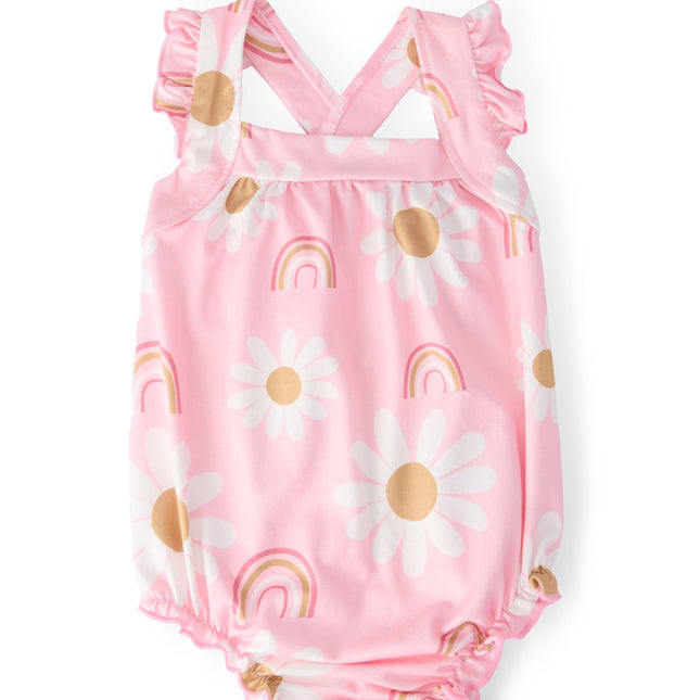 You are My Sunshine Ruffle Cross Back Romper - Dashing Nova