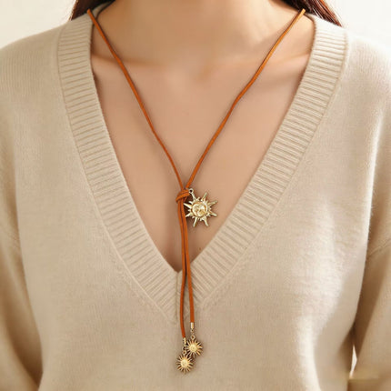 Minimalist Star & Sun Tassel Necklace