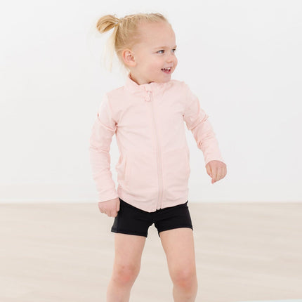 SALE Zen Pink Full-Zip Ruffle Active Jacket
