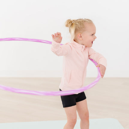 SALE Zen Pink Full-Zip Ruffle Active Jacket