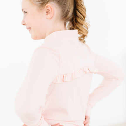 SALE Zen Pink Full-Zip Ruffle Active Jacket