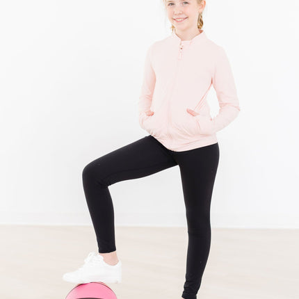 SALE Zen Pink Full-Zip Ruffle Active Jacket
