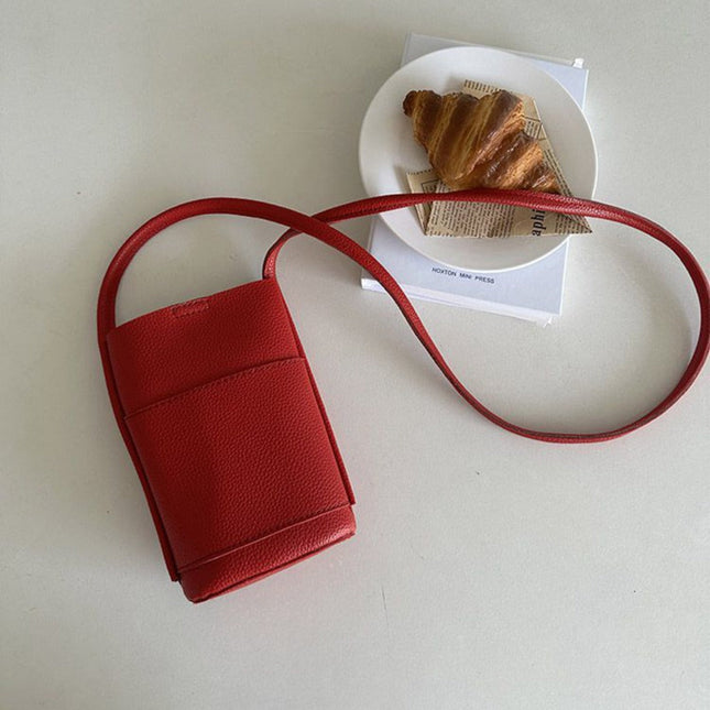 Casual crossbody mobile phone bag, simple red cute mini vertical bag, change bag female - Dashing Nova