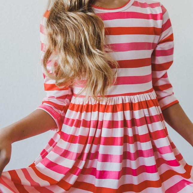 All You Need is Love 3/4 Sleeve Pocket Twirl Dress - Dashing Nova