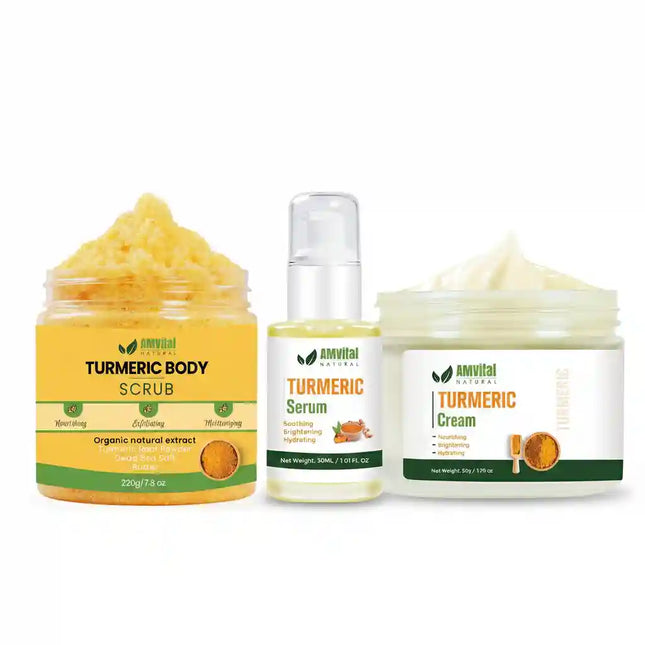 AMVital Turmeric Glow Trio (Scrub + Serum + Cream) - Dashing Nova
