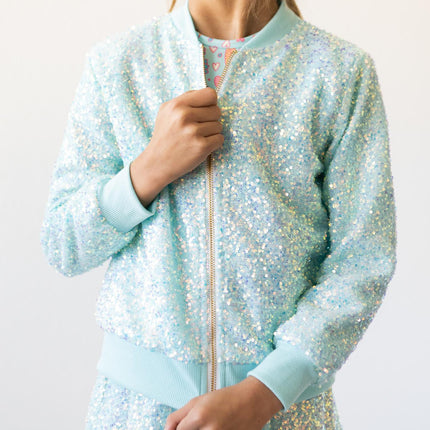 Aqua Sequin Jacket - Dashing Nova