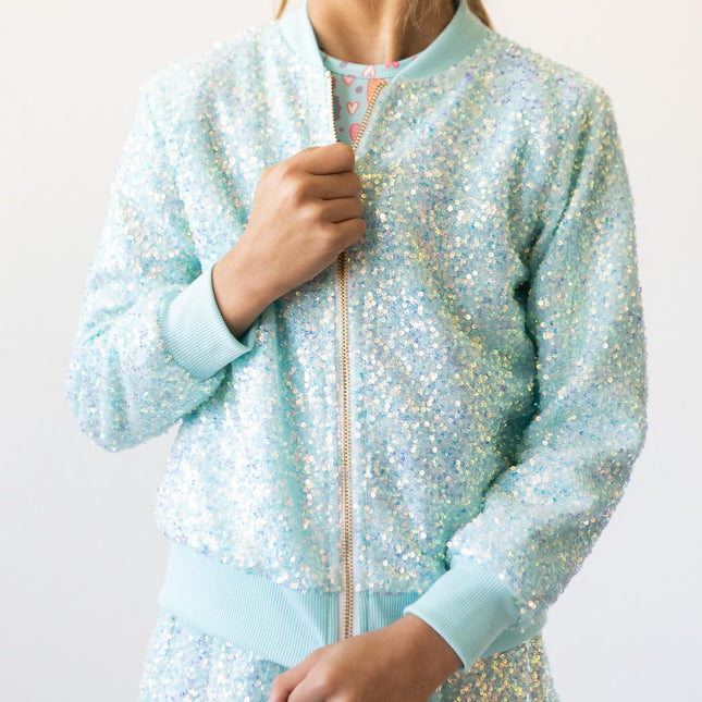 Aqua Sequin Jacket - Dashing Nova