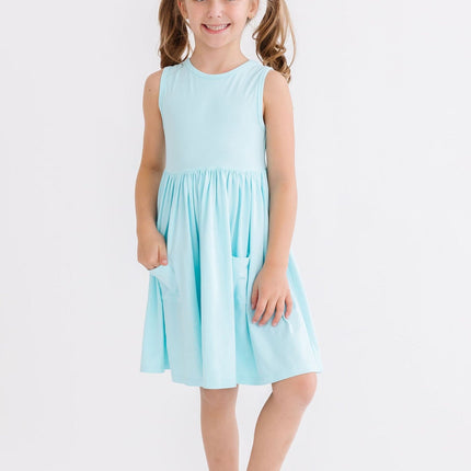 Aqua Tank Pocket Twirl Dress - Dashing Nova