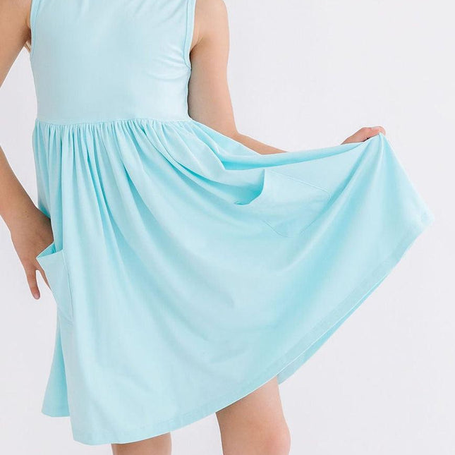 Aqua Tank Pocket Twirl Dress - Dashing Nova