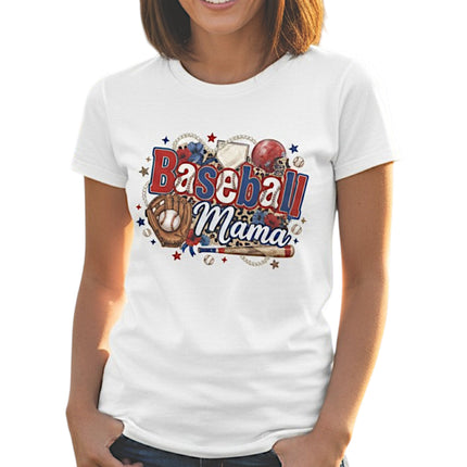 Baseball Mama T-Shirt Cotton Graphic Tee Travel Team Mother's Day Gift