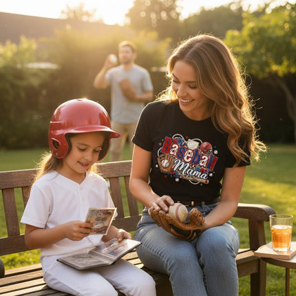 Baseball Mama T-Shirt Cotton Graphic Tee Travel Team Mother's Day Gift