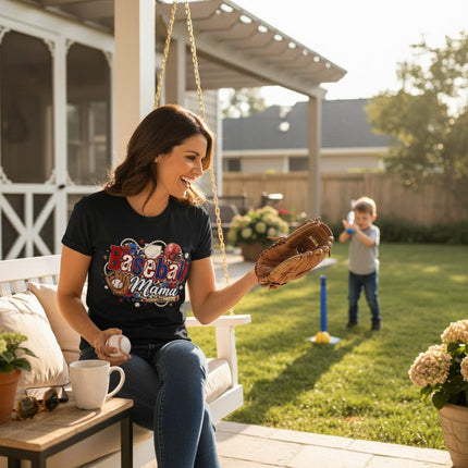 Baseball Mama T-Shirt Cotton Graphic Tee Travel Team Mother's Day Gift