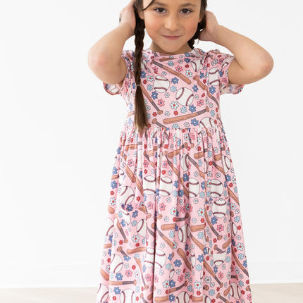 Batter Up S/S Pocket Twirl Dress - Dashing Nova