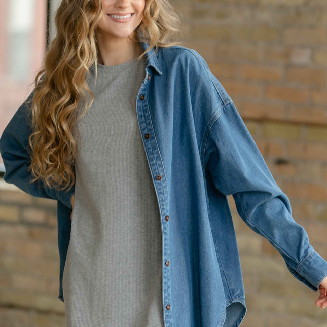 Betty Denim Button Up Top