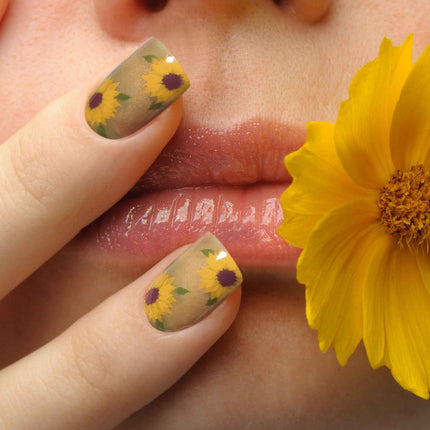Sunflower Watercolor | Soft & Durable Press-On Nails