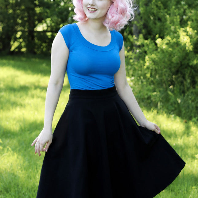 Boat Neck Top in Blue