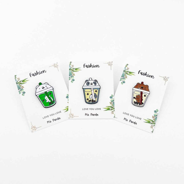 Fun Boba Drink Enamel Pin – Cup Shaped Pin for Collectors