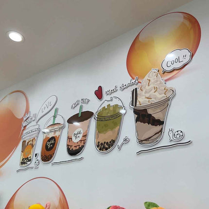 Bubble Tea Wall Sign – Boba Shop Foam Board Decoration