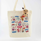 Tote Bag with Brown Keychain