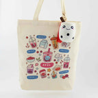 Tote Bag with White Keychain