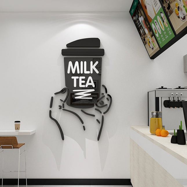 Boba Wall Decor for Home Cafe Restaurant Milk Tea Shop Decoration