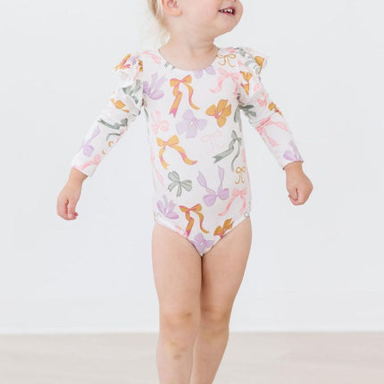 Boho Bows L/S Flutter Sleeve Leotard - Dashing Nova