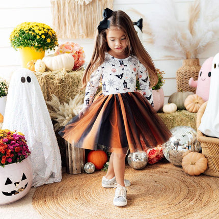Boo-tiful Halloween L/S Tutu Dress - Dashing Nova