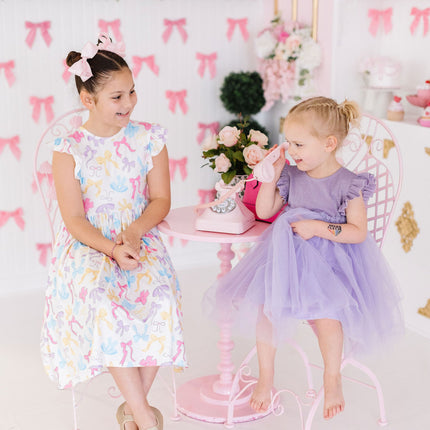 Bow-tastic Flutter Sleeve Twirl Dress - Dashing Nova