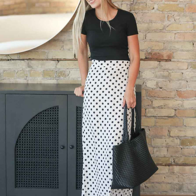 Braylyn Polka Dot Maxi Skirt