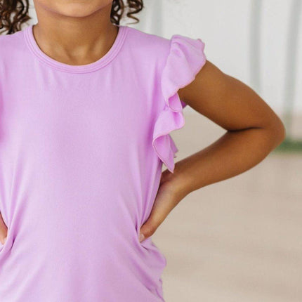 Bright Lilac S/S Ruffle Tee - Dashing Nova
