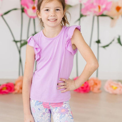 Bright Lilac S/S Ruffle Tee - Dashing Nova