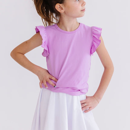 Bright Lilac S/S Ruffle Tee - Dashing Nova