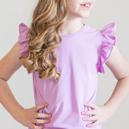 Bright Lilac S/S Ruffle Tee - Dashing Nova