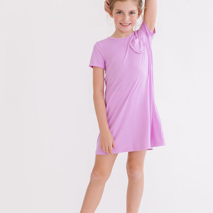 Bright Lilac T-Shirt Dress - Dashing Nova