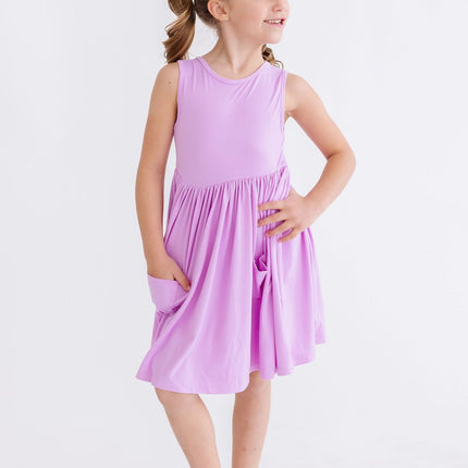 Bright Lilac Tank Pocket Twirl Dress - Dashing Nova