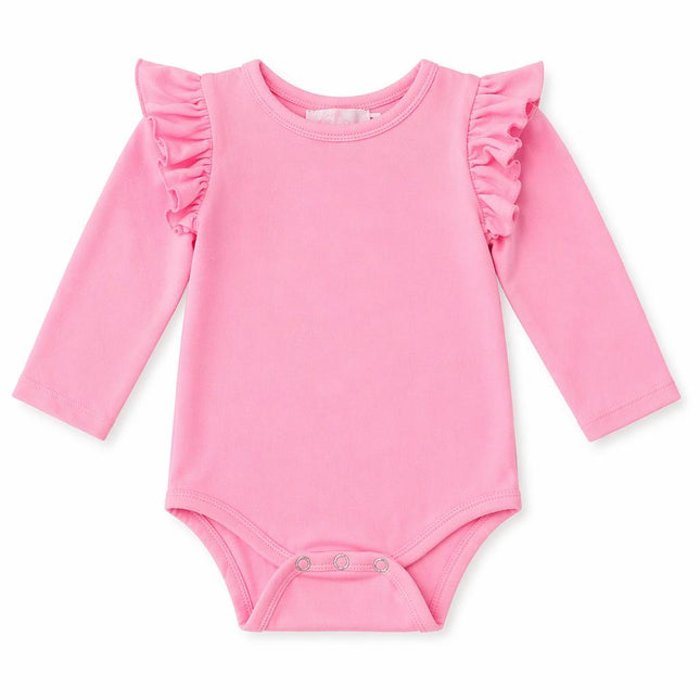 Bubblegum Pink L/S Flutter Bodysuit - Dashing Nova
