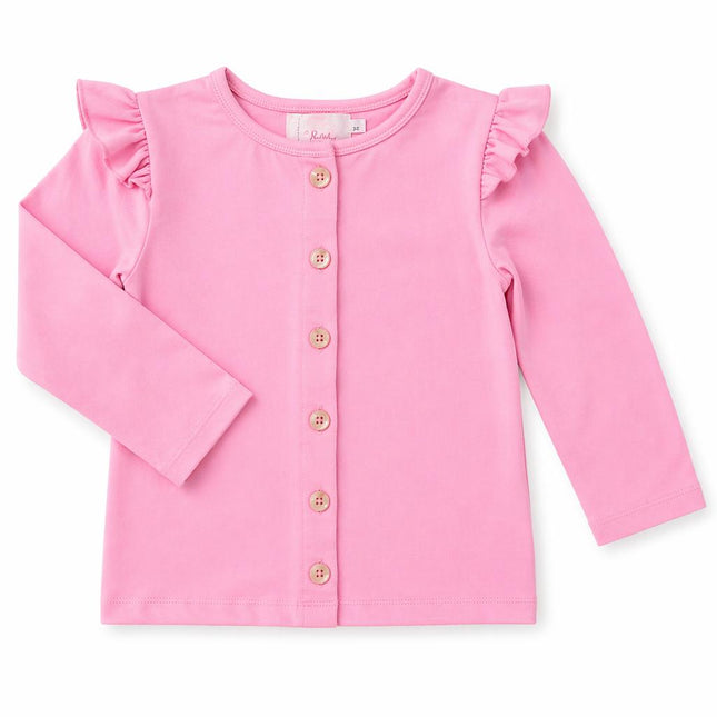Bubblegum Pink Ruffle Cardigan - Dashing Nova