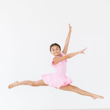 Bubblegum Pink S/S Twirl Leotard - Dashing Nova