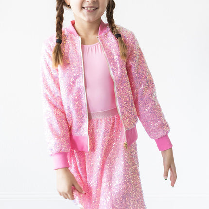 Bubblegum Pink Sequin Jacket - Dashing Nova