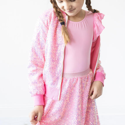 Bubblegum Pink Sequin Twirl Skort - Dashing Nova