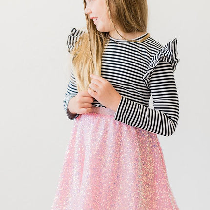 Bubblegum Pink Sequin Twirl Skort - Dashing Nova